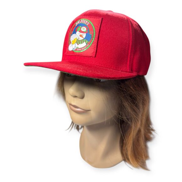 Joe Jost's Red Snowman Hat Snapback Cap Red Green Hat Retro Adjustable Rare - Picture 2 of 6